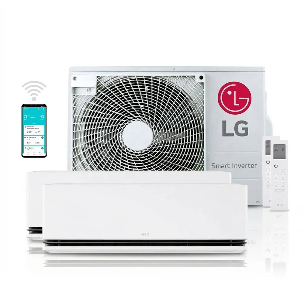 LG multi-split met één buitenunit en twee binnenunits